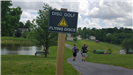 Disc Golf Flying Disc Warning Sign at Litz Park